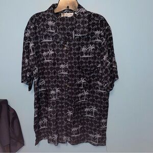 Island Blue Hawaiian Shirt with Palm Tree Print Size Men’s Medium